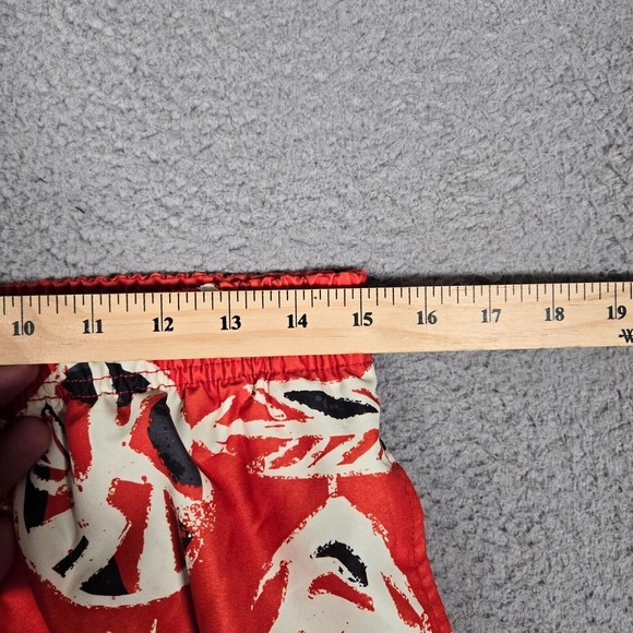 Quiksilver Shorts Mens Medium Orange Fish Print Swim Trunks Drawstring Pocket - Picture 6 of 11